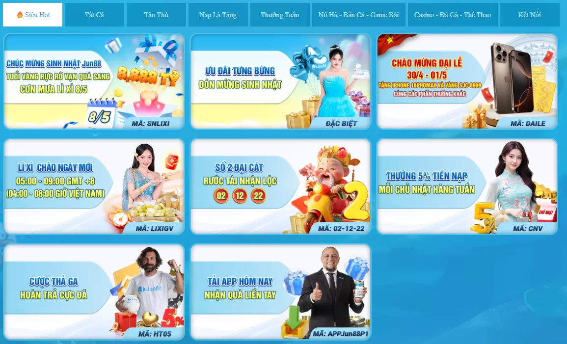 Jun88 🎖️Trang Chủ Jun88.com - Link Jun88 Phiên Bản 2 Vô vàn khuyến mãi hấp dẫn cho người chơi tại Jun88